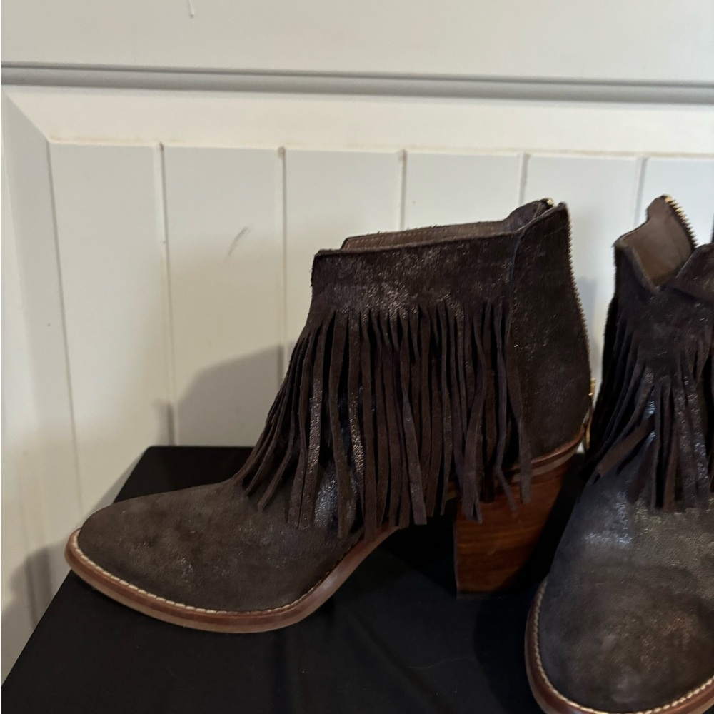 Kanna Made in Spain sustainable Brown Suede Leather Boots Booties Size 37